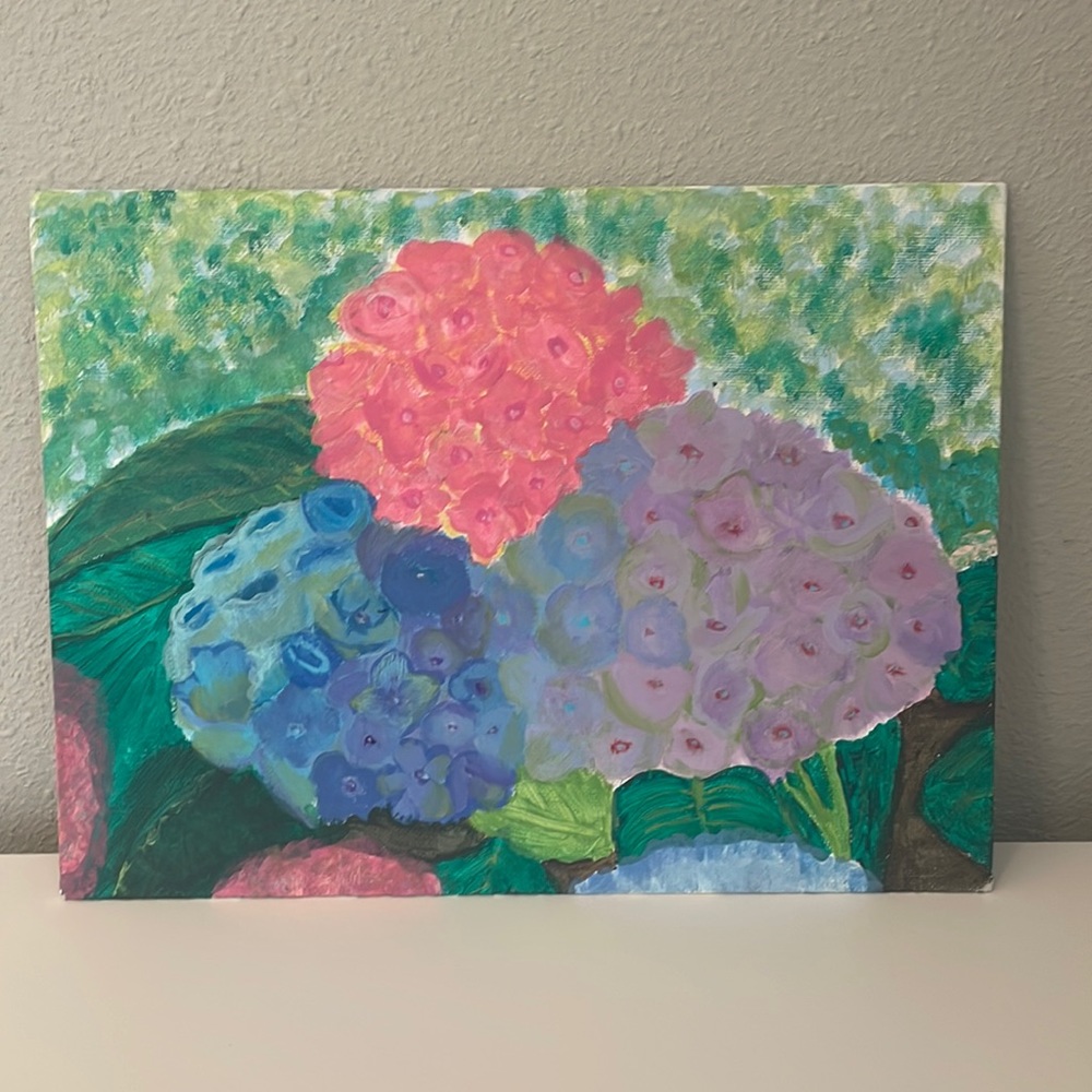 “Hydrangea” canvas panel 9x12”
